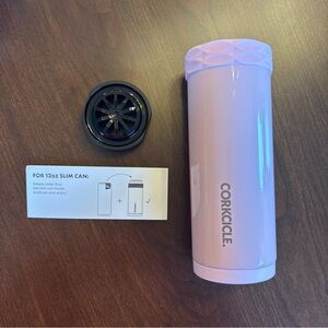 New Corkcicle Slim Arctican - 12oz Tall ~ Can Cooler ~ ROSE QUARTZ  NEW open box